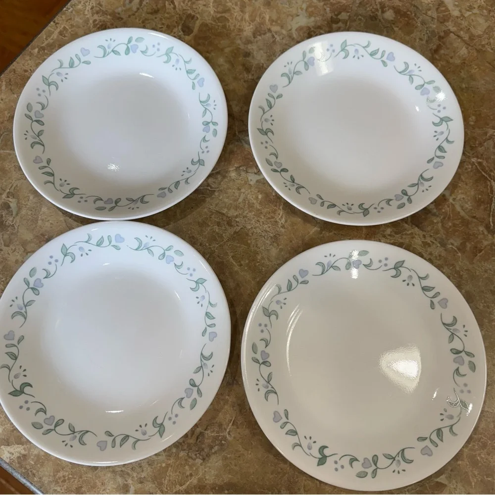 Corelle Country Cottage 6.75” Wide Dessert Bread & Butter Plates Set of 4 USA